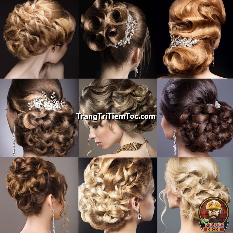 Decal dán tường trang trí tiệm salon tóc nữ sang trọng, bắt mắt