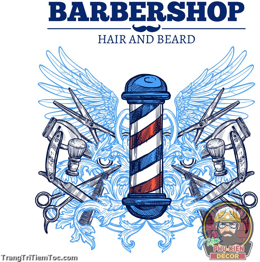 Sticker trang trí tiệm tóc, tiệm hớt tóc barber nam, decor trang trí tiệm  tóc năm, barber - Sticker 247 | Xưởng In Sticker Dễ Thương