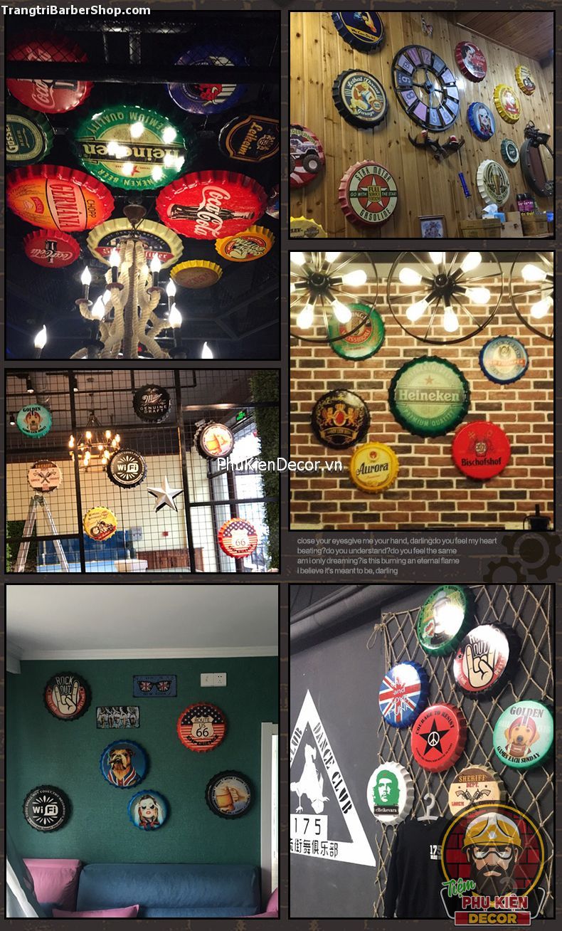 Nắp bia trang trí treo tường Nắp bia trang trí treo tường