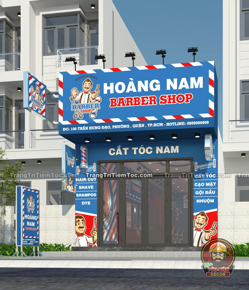 Thiết kế mặt tiền Barber Shop ấn tượng mang lại diện mạo trẻ trung cho Cửa Tiệm Thiết kế mặt tiền Barber Shop ấn tượng mang lại diện mạo trẻ trung cho Cửa Tiệm