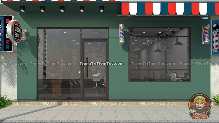 Mẫu thiết kế mặt tiền Barber Shop-6-7m-độc đáo Mẫu thiết kế mặt tiền Barber Shop-6-7m-độc đáo
