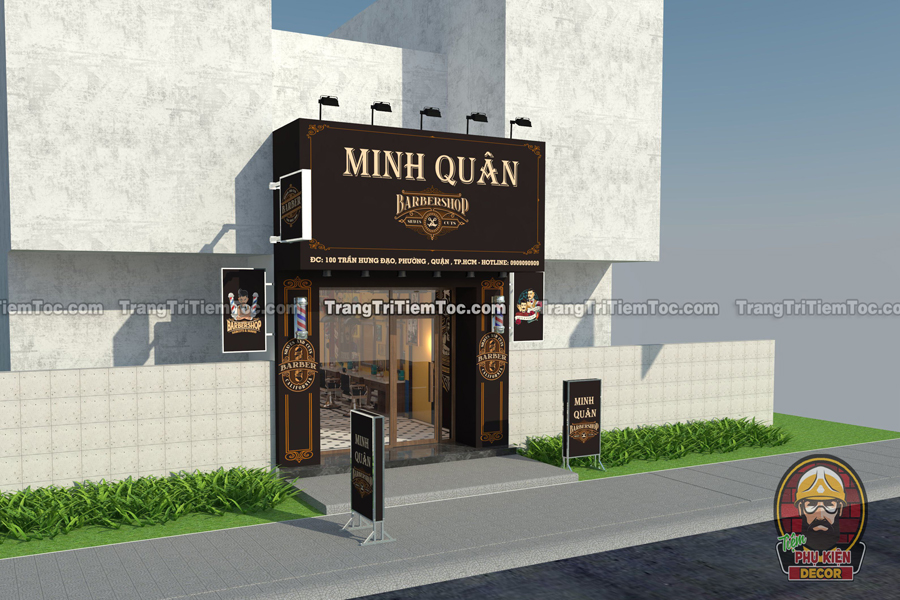 Cùng Phụ Kiện Decor - tìm hiểu cách setup trang trí của mẫu thiết kế Tiệm Tóc Nam style Châu Âu Cùng Phụ Kiện Decor - tìm hiểu cách setup trang trí của mẫu thiết kế Tiệm Tóc Nam style Châu Âu