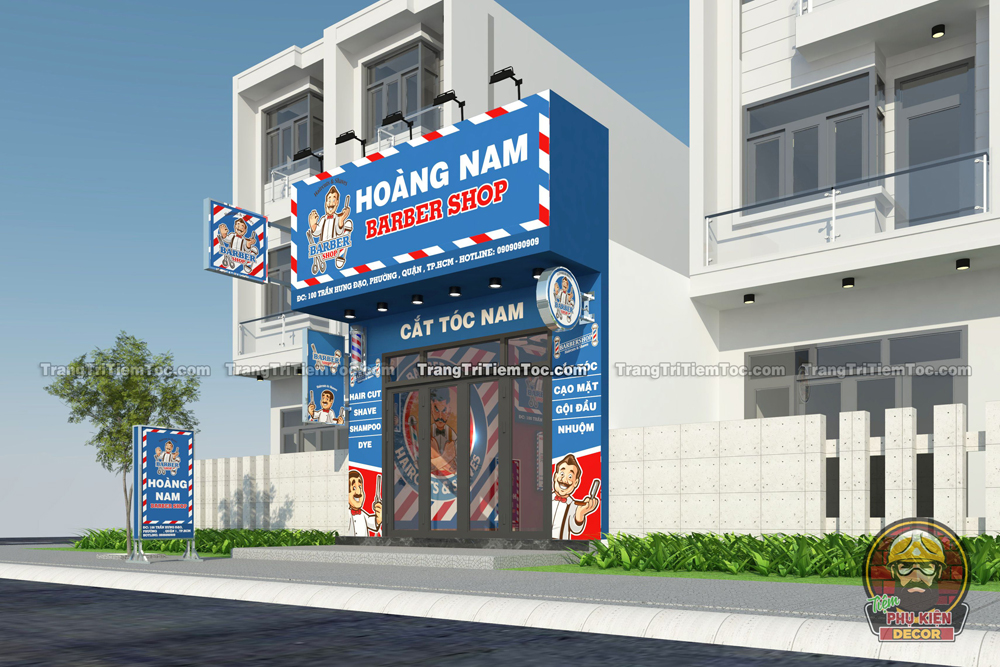 Một số góc phối cảnh mặt tiền của mẫu Thiết kế Tiệm tóc, dù nhỏ đẹp, đơn giản nhưng rất thu hút Một số góc phối cảnh mặt tiền của mẫu Thiết kế Tiệm tóc, dù nhỏ đẹp, đơn giản nhưng rất thu hút