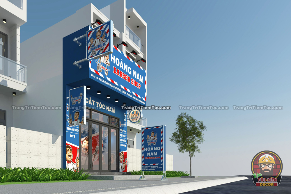 Một số góc phối cảnh mặt tiền của mẫu Thiết kế Tiệm tóc, dù nhỏ đẹp, đơn giản nhưng rất thu hút Một số góc phối cảnh mặt tiền của mẫu Thiết kế Tiệm tóc, dù nhỏ đẹp, đơn giản nhưng rất thu hút