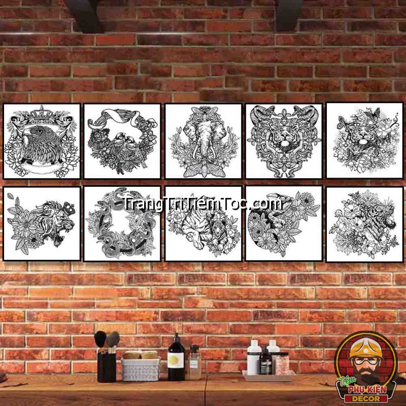 Mẫu tranh treo tường tattoo thịnh hành, thu hút khách hàng Mẫu tranh treo tường tattoo thịnh hành, thu hút khách hàng