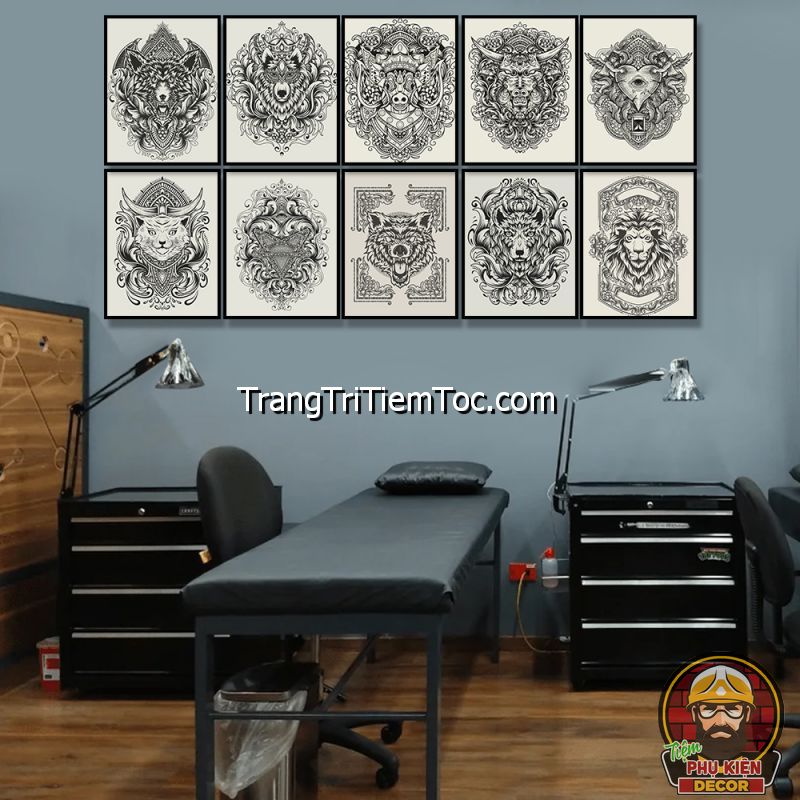 Mẫu tranh treo tường tattoo thịnh hành, thu hút khách hàng Mẫu tranh treo tường tattoo thịnh hành, thu hút khách hàng