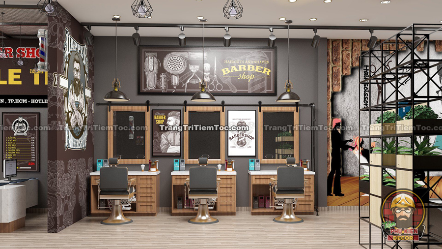 Thiết kế nội thất Tiệm tóc Nam nhỏ đẹp nhưng tinh tế, từ những phụ kiện đơn giản Thiết kế nội thất Tiệm tóc Nam nhỏ đẹp nhưng tinh tế, từ những phụ kiện đơn giản
