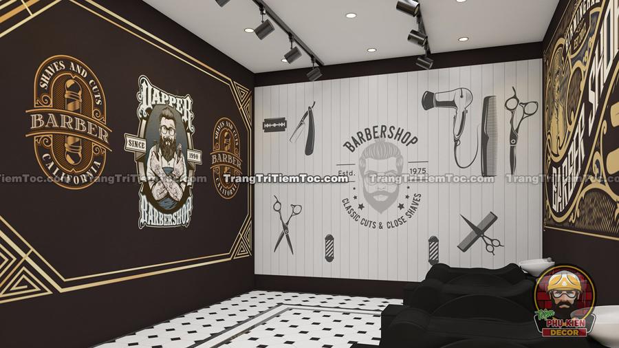 Trang trí góc nội thất khu vực gội đầu bằng các file hình ảnh dán tường khổ lớn Trang trí góc nội thất khu vực gội đầu bằng các file hình ảnh dán tường khổ lớn