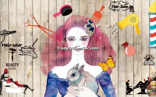 Đẹp mê ly với 789+ mẫu Tranh dán tường 3D tiệm Tóc Nữ, giúp bức phát doanh thu cho Hair Salon Beauty