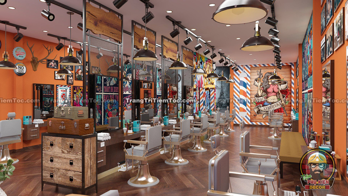 Trang trí tiệm tóc Nam phong cách Chicano ấn tượng Trang trí tiệm tóc Nam phong cách Chicano ấn tượng