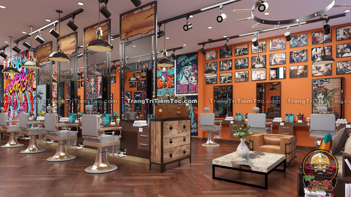 Trang trí tiệm tóc Nam phong cách Chicano ấn tượng Trang trí tiệm tóc Nam phong cách Chicano ấn tượng