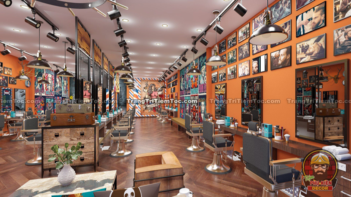 Đèn Barber Pole chuyên sử dụng trang trí Barber Shop, Tiệm Tóc Nam