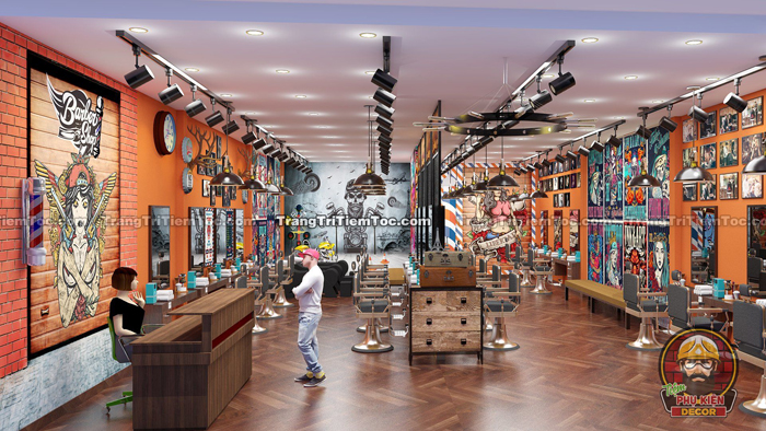 Trang trí tiệm tóc Nam phong cách Chicano ấn tượng Trang trí tiệm tóc Nam phong cách Chicano ấn tượng