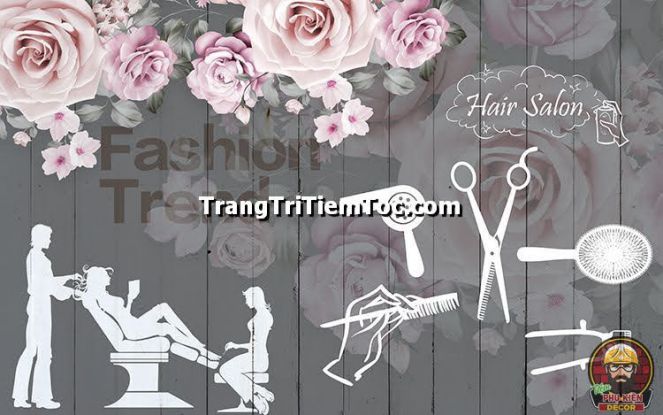 Tranh dán kính salon tóc nữ được ưa chuộng nhất hiện nay
