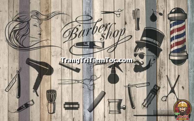 Tranh dán kính salon tóc nữ được ưa chuộng nhất hiện nay