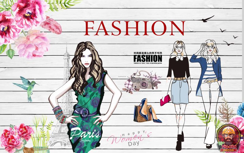 Tranh dán tường trang trí salon beauty thịnh hành Tranh dán tường trang trí salon beauty thịnh hành