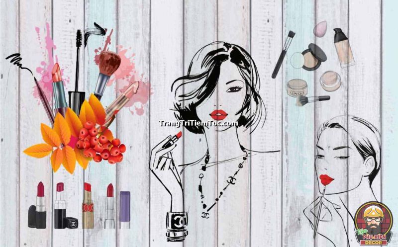 Tranh dán tường trang trí salon beauty thịnh hành Tranh dán tường trang trí salon beauty thịnh hành