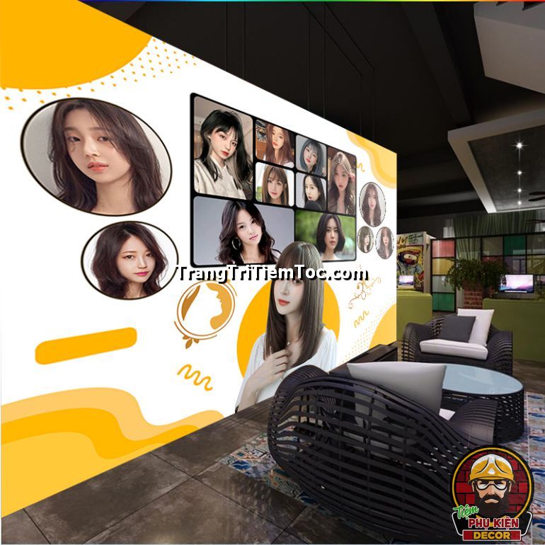 Tranh dán tường tạo không gian ấn tượng trang trí salon tóc nữ Tranh dán tường tạo không gian ấn tượng trang trí salon tóc nữ