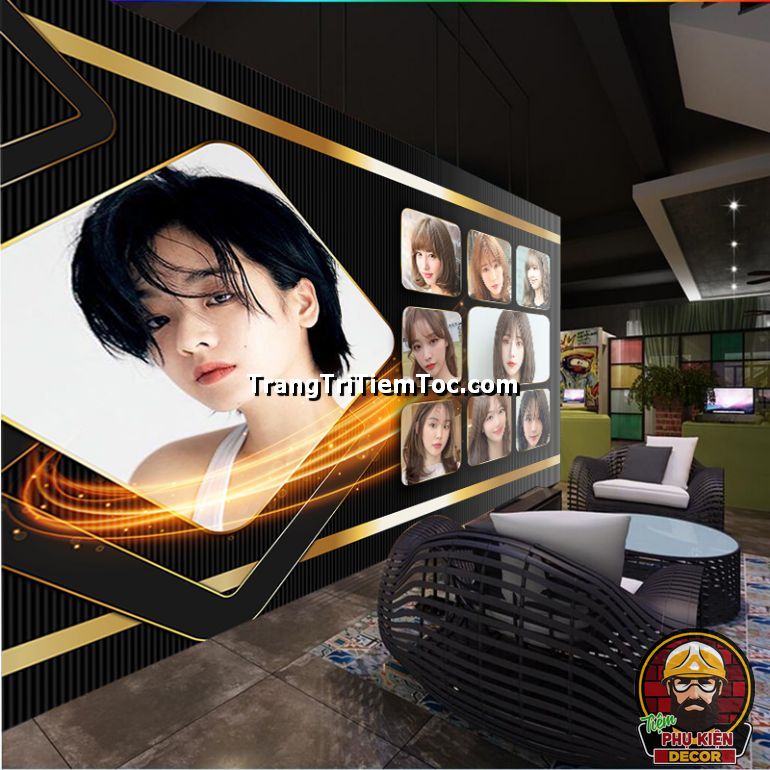 Tranh dán tường tạo không gian ấn tượng trang trí salon tóc nữ Tranh dán tường tạo không gian ấn tượng trang trí salon tóc nữ