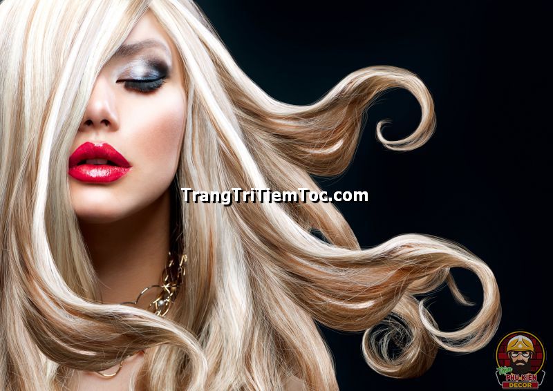 Tranh tóc nữ cá tính treo tường trang trí salon độc đáo Tranh tóc nữ cá tính treo tường trang trí salon độc đáo