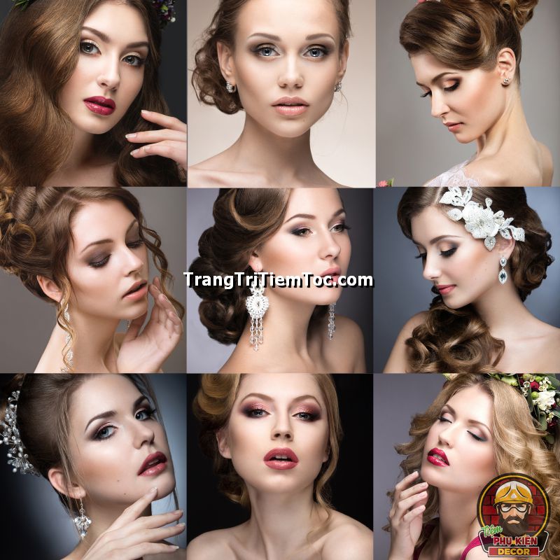 Tranh tóc nữ sang trọng, quý phái trang trí tiệm tóc nữ đẹp Tranh tóc nữ sang trọng, quý phái trang trí tiệm tóc nữ đẹp