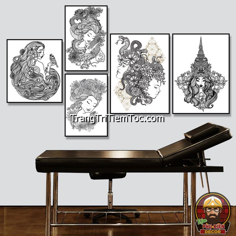 Cách trang trí tranh treo tường phòng xăm nghệ thuật ấn tượng Cách trang trí tranh treo tường phòng xăm nghệ thuật ấn tượng