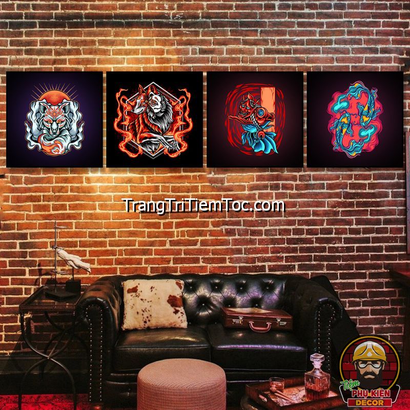 Bộ tranh treo tường tiệm xăm nghệ thuật, trừu tượng đỉnh cao Bộ tranh treo tường tiệm xăm nghệ thuật, trừu tượng đỉnh cao