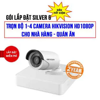 Trọn bộ 1-4 camera HIKVISION HD1080P cho Nhà hàng – Quán ăn (Gói Silver 6)