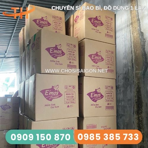 Khăn giấy ăn E'mos sẵn kho số lượng lớn