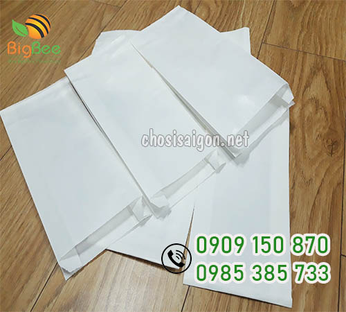 Túi giấy đựng bánh mì màu trắng giá sỉ rẻ