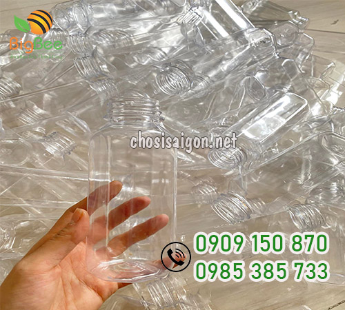 Chai nhựa vuông dẹt 500ml đựng nước ép hoa quả giá rẻ