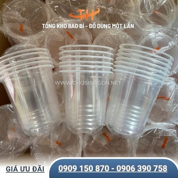 Ly nhựa đáy bầu PP 500ml dùng 1 lần