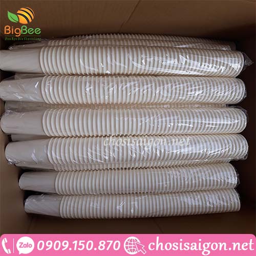 Ly giấy 9oz màu trắng trơn