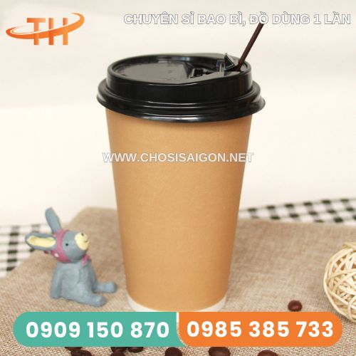 Ly giấy kraft 16oz (500ml) dùng 1 lần