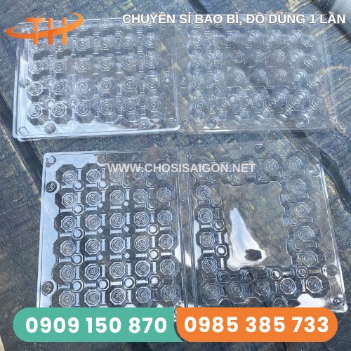 Vỉ nhựa đựng trứng cút 30 quả nút gài