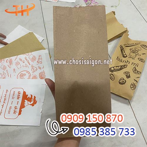 Túi giấy bánh mì kraft nầu giá siêu rẻ