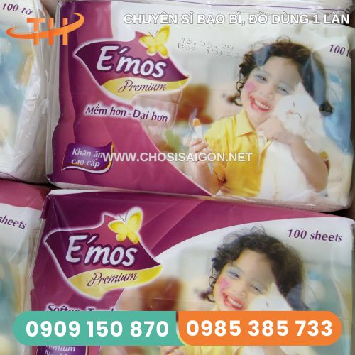 Khăn giấy vuông E'mos 30 gói/thùng