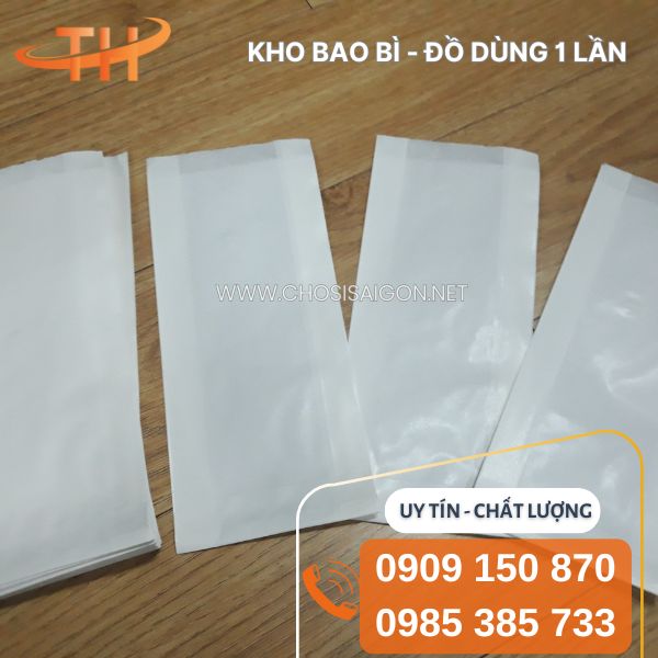 Túi giấy đựng bánh mì trắng trơn tiết kiệm chi phí sỉ rẻ