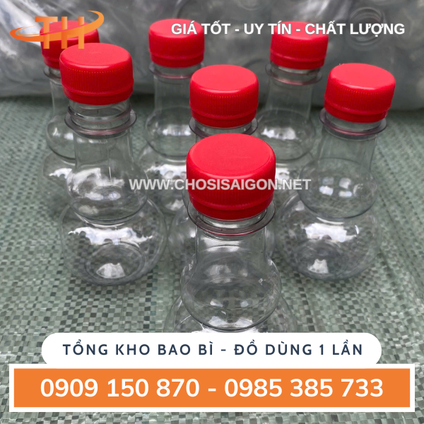 Chai nhựa hồ lô nắp đỏ giá tận xưởng