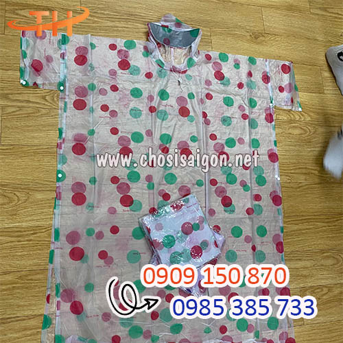 Áo mưa cánh dơi chấm bi lớn giá tốt tại HCM