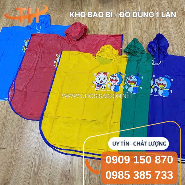 Áo mưa trẻ em cánh dơi có in hình đủ màu giá sỉ cực rẻ