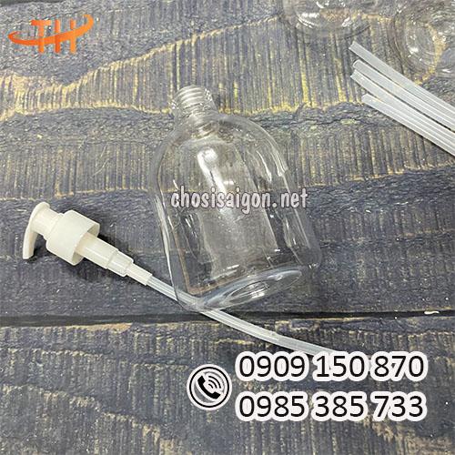 Chai nhựa tròn lùn 500ml có vòi nhấn giá sỉ rẻ nhất HCM