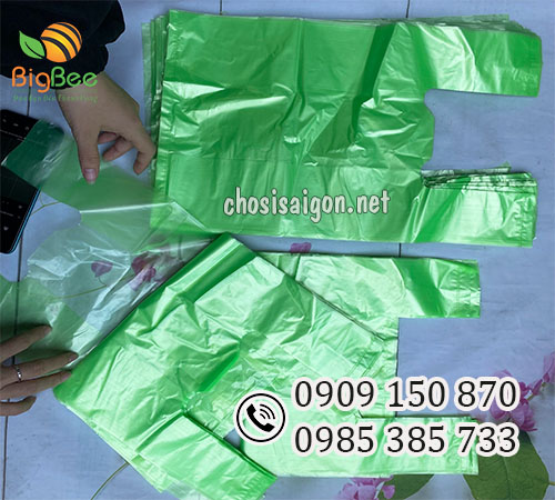 Túi xốp bóng mỡ màu xanh lá dẻo dai, bền chắc sỉ rẻ tận gốc