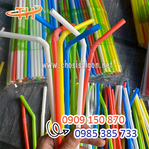Ống hút nhựa cong đủ màu bán sỉ giá rẻ nhất