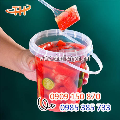 Xô nhựa tròn đựng trà trái cây 500ml sỉ rẻ nhất