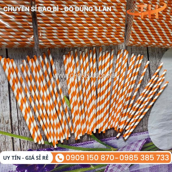 Ống hút giấy sọc màu đẹp, tính thẩm mỹ cao