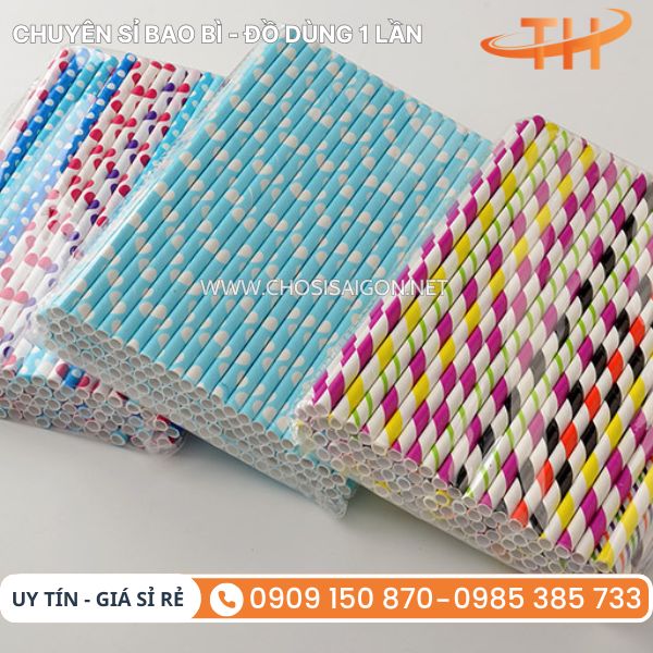 Ống hút giấy dùng 1 lần, tiện lợi