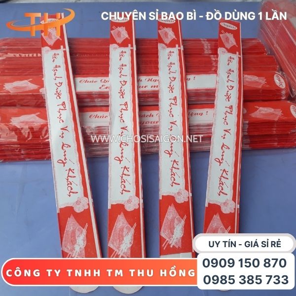 Bao giấy bọc đũa, xỏ đũa ăn