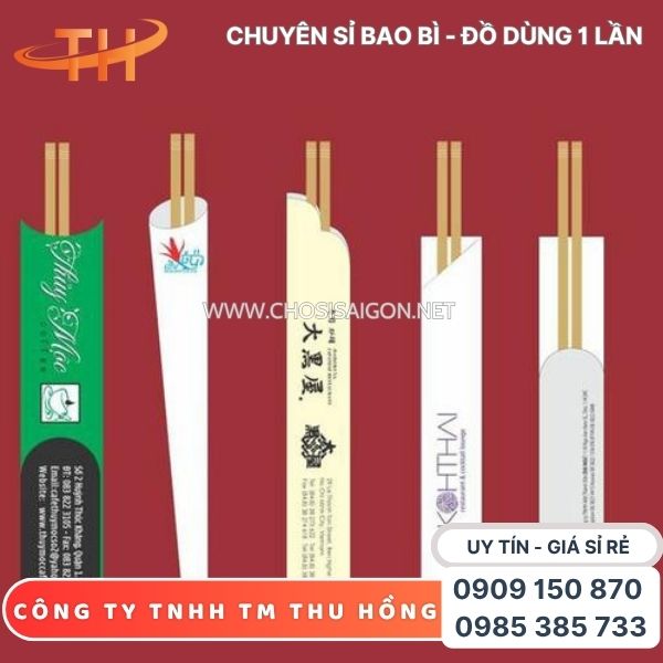 Bao giấy bọc đũa in logo theo yêu cầu