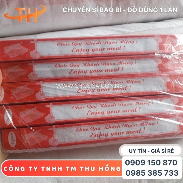 Bao giấy bọc đũa in chữ sẵn